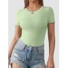 imageATHMILE Womens Round Neck Short Sleeve T Shirts Basic BodysuitsMint Green