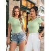 imageATHMILE Womens Round Neck Short Sleeve T Shirts Basic BodysuitsMint Green