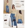 imageATHMILE Womens Tops Ribbed Scoop Neck Knit Slim Fitted Casual Basic Tee Shirts for Women Fashion Trendy 2025Abeige