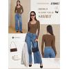 imageATHMILE Womens Tops Ribbed Scoop Neck Knit Slim Fitted Casual Basic Tee Shirts for Women Fashion Trendy 2025Abrown
