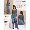 imageATHMILE Womens Tops Ribbed Scoop Neck Knit Slim Fitted Casual Basic Tee Shirts for Women Fashion Trendy 2025Adark Gray