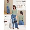 imageATHMILE Womens Tops Ribbed Scoop Neck Knit Slim Fitted Casual Basic Tee Shirts for Women Fashion Trendy 2025Agrass Green