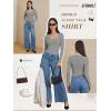 imageATHMILE Womens Tops Ribbed Scoop Neck Knit Slim Fitted Casual Basic Tee Shirts for Women Fashion Trendy 2025Agrey