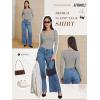 imageATHMILE Womens Tops Ribbed Scoop Neck Knit Slim Fitted Casual Basic Tee Shirts for Women Fashion Trendy 2025Aheather Grey