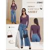 imageATHMILE Womens Tops Ribbed Scoop Neck Knit Slim Fitted Casual Basic Tee Shirts for Women Fashion Trendy 2025Apurple
