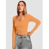 imageATHMILE Womens Tops Ribbed Scoop Neck Knit Slim Fitted Casual Basic Tee Shirts for Women Fashion Trendy 2025Borange