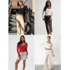 imageATHMILE Womens Tops Ribbed Scoop Neck Knit Slim Fitted Casual Basic Tee Shirts for Women Fashion Trendy 2025Bred