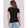imageATHMILE Womens Tops Ribbed Scoop Neck Knit Slim Fitted Casual Basic Tee Shirts for Women Fashion Trendy 2025Cblack