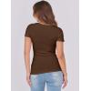 imageATHMILE Womens Tops Ribbed Scoop Neck Knit Slim Fitted Casual Basic Tee Shirts for Women Fashion Trendy 2025Cbrown