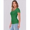 imageATHMILE Womens Tops Ribbed Scoop Neck Knit Slim Fitted Casual Basic Tee Shirts for Women Fashion Trendy 2025Cgreen