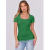 imageATHMILE Womens Tops Ribbed Scoop Neck Knit Slim Fitted Casual Basic Tee Shirts for Women Fashion Trendy 2025Cgreen