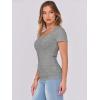 imageATHMILE Womens Tops Ribbed Scoop Neck Knit Slim Fitted Casual Basic Tee Shirts for Women Fashion Trendy 2025Cheather Grey