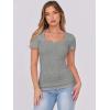 imageATHMILE Womens Tops Ribbed Scoop Neck Knit Slim Fitted Casual Basic Tee Shirts for Women Fashion Trendy 2025Cheather Grey