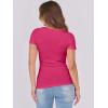 imageATHMILE Womens Tops Ribbed Scoop Neck Knit Slim Fitted Casual Basic Tee Shirts for Women Fashion Trendy 2025Chot Pink