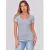 imageATHMILE Womens Tops Ribbed Scoop Neck Knit Slim Fitted Casual Basic Tee Shirts for Women Fashion Trendy 2025Clight Blue