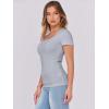 imageATHMILE Womens Tops Ribbed Scoop Neck Knit Slim Fitted Casual Basic Tee Shirts for Women Fashion Trendy 2025Clight Blue