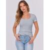 imageATHMILE Womens Tops Ribbed Scoop Neck Knit Slim Fitted Casual Basic Tee Shirts for Women Fashion Trendy 2025Clight Blue