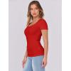 imageATHMILE Womens Tops Ribbed Scoop Neck Knit Slim Fitted Casual Basic Tee Shirts for Women Fashion Trendy 2025Cred