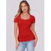 imageATHMILE Womens Tops Ribbed Scoop Neck Knit Slim Fitted Casual Basic Tee Shirts for Women Fashion Trendy 2025Cred
