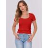 imageATHMILE Womens Tops Ribbed Scoop Neck Knit Slim Fitted Casual Basic Tee Shirts for Women Fashion Trendy 2025Cred