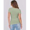 imageATHMILE Womens Tops Ribbed Scoop Neck Knit Slim Fitted Casual Basic Tee Shirts for Women Fashion Trendy 2025Csage Green