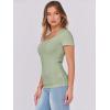 imageATHMILE Womens Tops Ribbed Scoop Neck Knit Slim Fitted Casual Basic Tee Shirts for Women Fashion Trendy 2025Csage Green