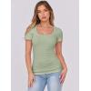 imageATHMILE Womens Tops Ribbed Scoop Neck Knit Slim Fitted Casual Basic Tee Shirts for Women Fashion Trendy 2025Csage Green
