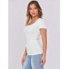 imageATHMILE Womens Tops Ribbed Scoop Neck Knit Slim Fitted Casual Basic Tee Shirts for Women Fashion Trendy 2025Cwhite