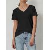 imageATHMILE Womens Tops Shirts for Women Short Sleeve V Neck Tee Summer Fashion Trendy Soft Casual Spring Clothes Outfits BeachBlack