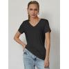 imageATHMILE Womens Tops Shirts for Women Short Sleeve V Neck Tee Summer Fashion Trendy Soft Casual Spring Clothes Outfits BeachBlack