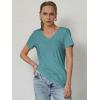 imageATHMILE Womens Tops Shirts for Women Short Sleeve V Neck Tee Summer Fashion Trendy Soft Casual Spring Clothes Outfits BeachBlue Green
