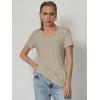 imageATHMILE Womens Tops Shirts for Women Short Sleeve V Neck Tee Summer Fashion Trendy Soft Casual Spring Clothes Outfits BeachCoffe Grey
