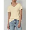 imageATHMILE Womens Tops Shirts for Women Short Sleeve V Neck Tee Summer Fashion Trendy Soft Casual Spring Clothes Outfits BeachCream
