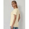 imageATHMILE Womens Tops Shirts for Women Short Sleeve V Neck Tee Summer Fashion Trendy Soft Casual Spring Clothes Outfits BeachCream