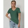 imageATHMILE Womens Tops Shirts for Women Short Sleeve V Neck Tee Summer Fashion Trendy Soft Casual Spring Clothes Outfits BeachDark Green