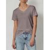 imageATHMILE Womens Tops Shirts for Women Short Sleeve V Neck Tee Summer Fashion Trendy Soft Casual Spring Clothes Outfits BeachGray Purple