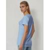 imageATHMILE Womens Tops Shirts for Women Short Sleeve V Neck Tee Summer Fashion Trendy Soft Casual Spring Clothes Outfits BeachIce Blue
