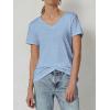 imageATHMILE Womens Tops Shirts for Women Short Sleeve V Neck Tee Summer Fashion Trendy Soft Casual Spring Clothes Outfits BeachIce Blue