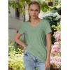 imageATHMILE Womens Tops Shirts for Women Short Sleeve V Neck Tee Summer Fashion Trendy Soft Casual Spring Clothes Outfits BeachLight Green