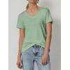 imageATHMILE Womens Tops Shirts for Women Short Sleeve V Neck Tee Summer Fashion Trendy Soft Casual Spring Clothes Outfits BeachLight Green