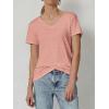 imageATHMILE Womens Tops Shirts for Women Short Sleeve V Neck Tee Summer Fashion Trendy Soft Casual Spring Clothes Outfits BeachPink