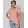 imageATHMILE Womens Tops Shirts for Women Short Sleeve V Neck Tee Summer Fashion Trendy Soft Casual Spring Clothes Outfits BeachPink