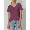 imageATHMILE Womens Tops Shirts for Women Short Sleeve V Neck Tee Summer Fashion Trendy Soft Casual Spring Clothes Outfits BeachPurple Red