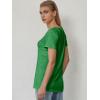 imageATHMILE Womens Tops Shirts for Women Short Sleeve V Neck Tee Summer Fashion Trendy Soft Casual Spring Clothes Outfits BeachSan Pa Green