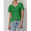 imageATHMILE Womens Tops Shirts for Women Short Sleeve V Neck Tee Summer Fashion Trendy Soft Casual Spring Clothes Outfits BeachSan Pa Green