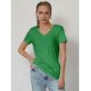 imageATHMILE Womens Tops Shirts for Women Short Sleeve V Neck Tee Summer Fashion Trendy Soft Casual Spring Clothes Outfits BeachSan Pa Green