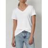 imageATHMILE Womens Tops Shirts for Women Short Sleeve V Neck Tee Summer Fashion Trendy Soft Casual Spring Clothes Outfits BeachWhite