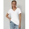 imageATHMILE Womens Tops Shirts for Women Short Sleeve V Neck Tee Summer Fashion Trendy Soft Casual Spring Clothes Outfits BeachWhite