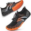 imageATHMILE Hiking Barefoot Water Shoes for Women Men Beach Swim Aqua Pool River Quick Dry Athletic Wide Toe Outdoor Sport Kayaking Boating Rock Climbing Yoga LakeA Black N Orange