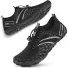 imageATHMILE Hiking Barefoot Water Shoes for Women Men Beach Swim Aqua Pool River Quick Dry Athletic Wide Toe Outdoor Sport Kayaking Boating Rock Climbing Yoga LakeA Black